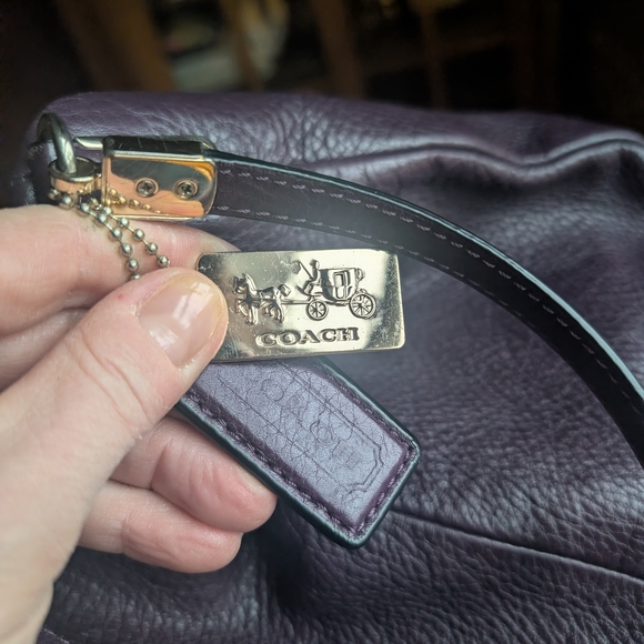 Coach Deep Purple Leather Hobo Bag - Picture 6 of 8